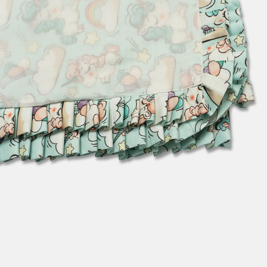 Pastel Clouds & Unicorn Baby Blanket