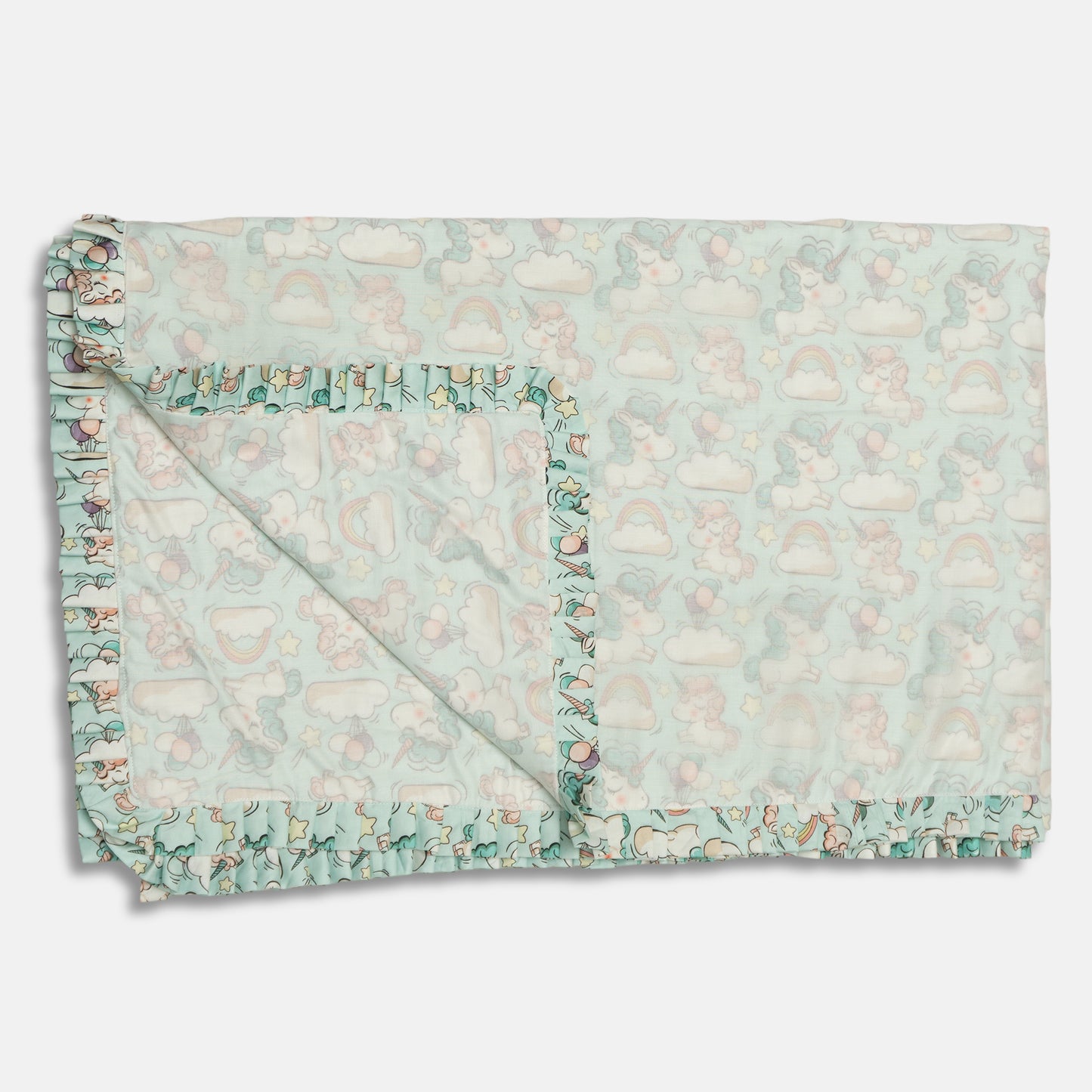 Pastel Clouds & Unicorn Baby Blanket