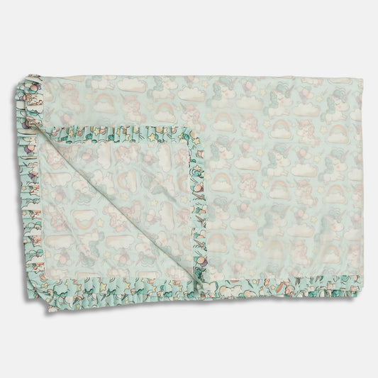 Pastel Clouds & Unicorn Baby Blanket