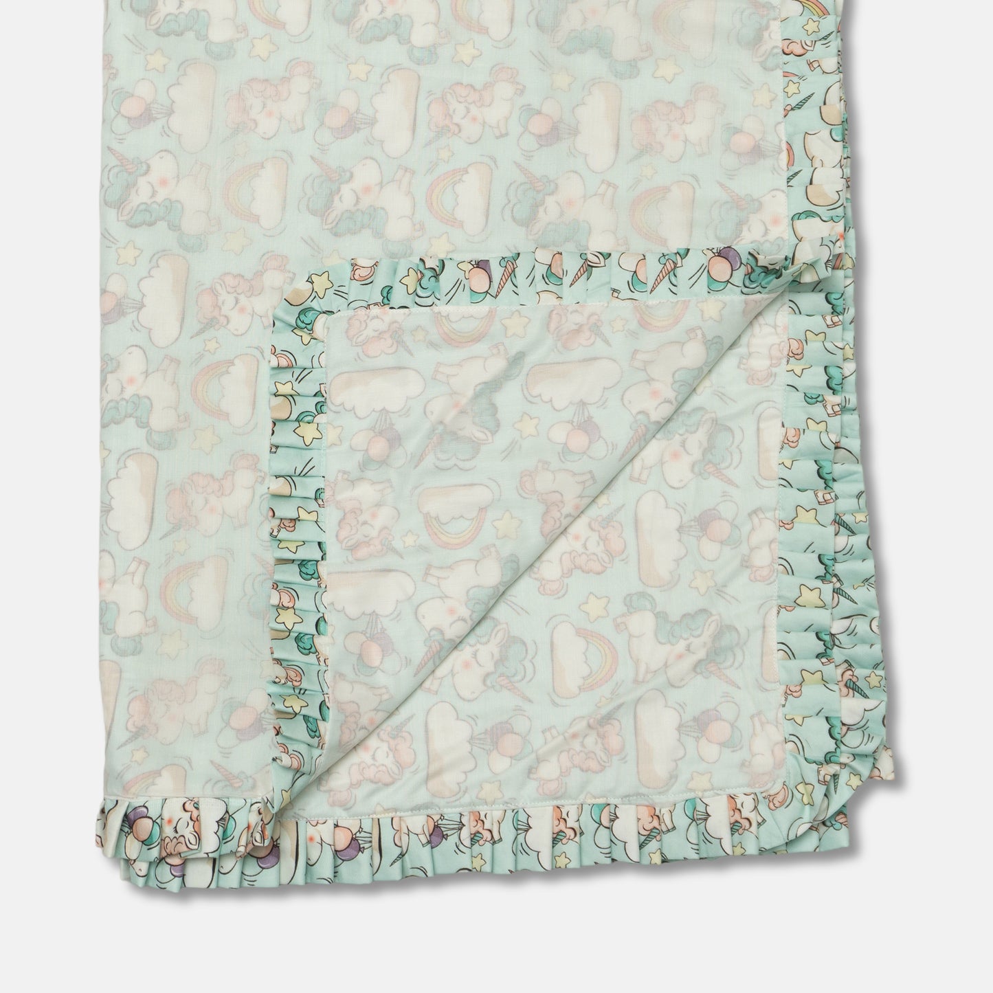Pastel Clouds & Unicorn Baby Blanket