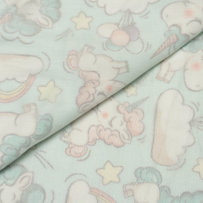 Pastel Clouds & Unicorn Baby Blanket