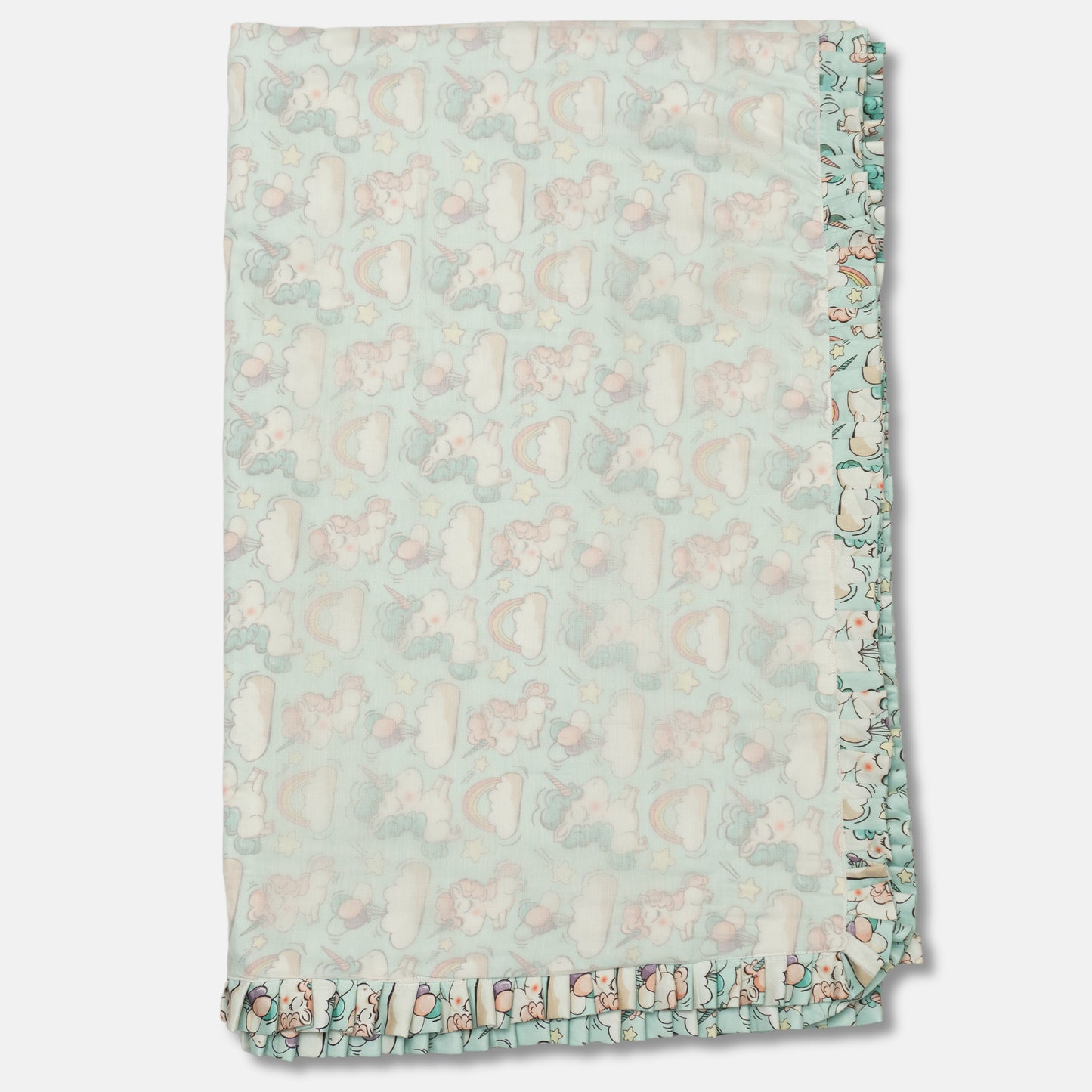Pastel Clouds & Unicorn Baby Blanket