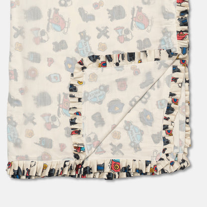 TinyTracks  Train & Tools Baby Blanket