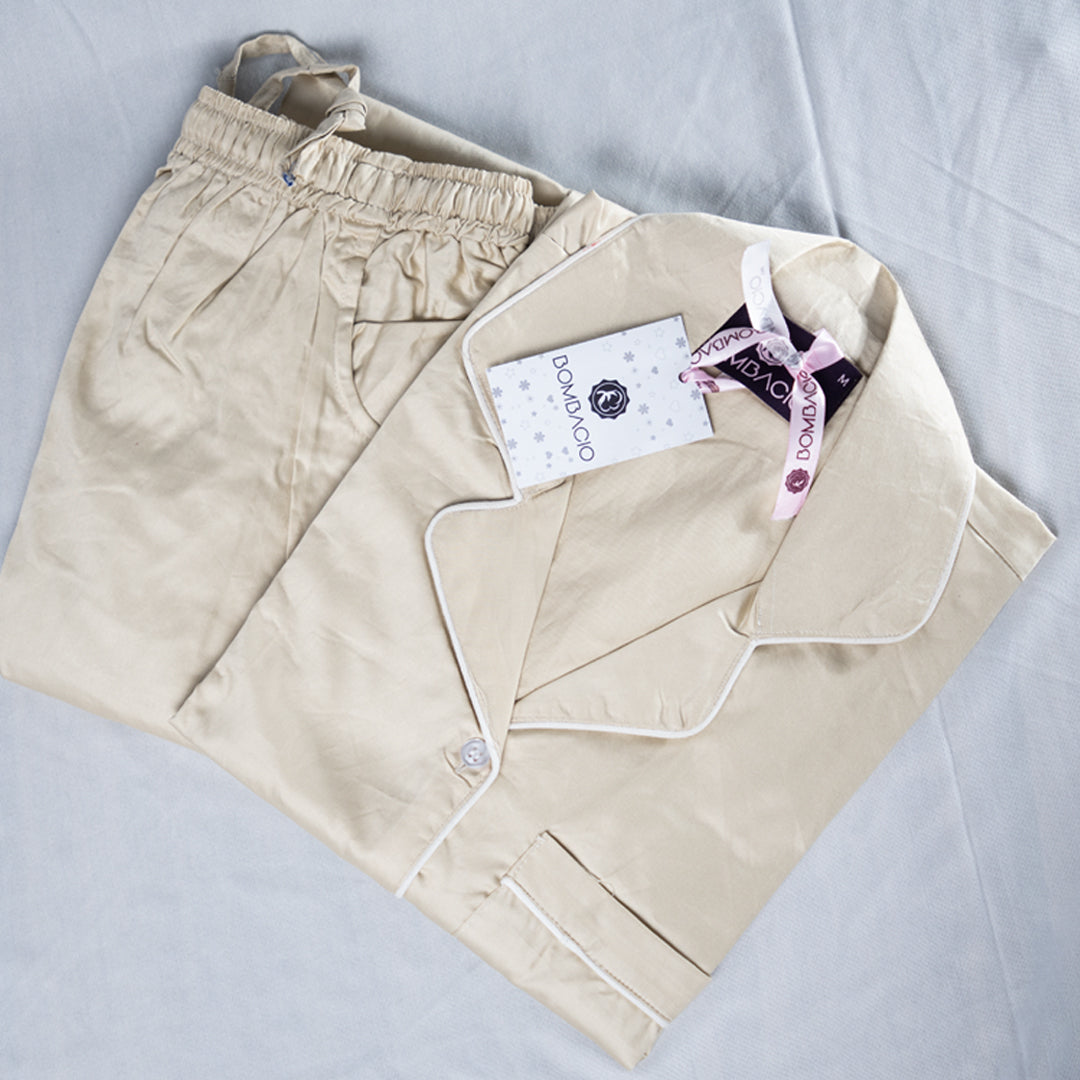 Off white satin women pyjama