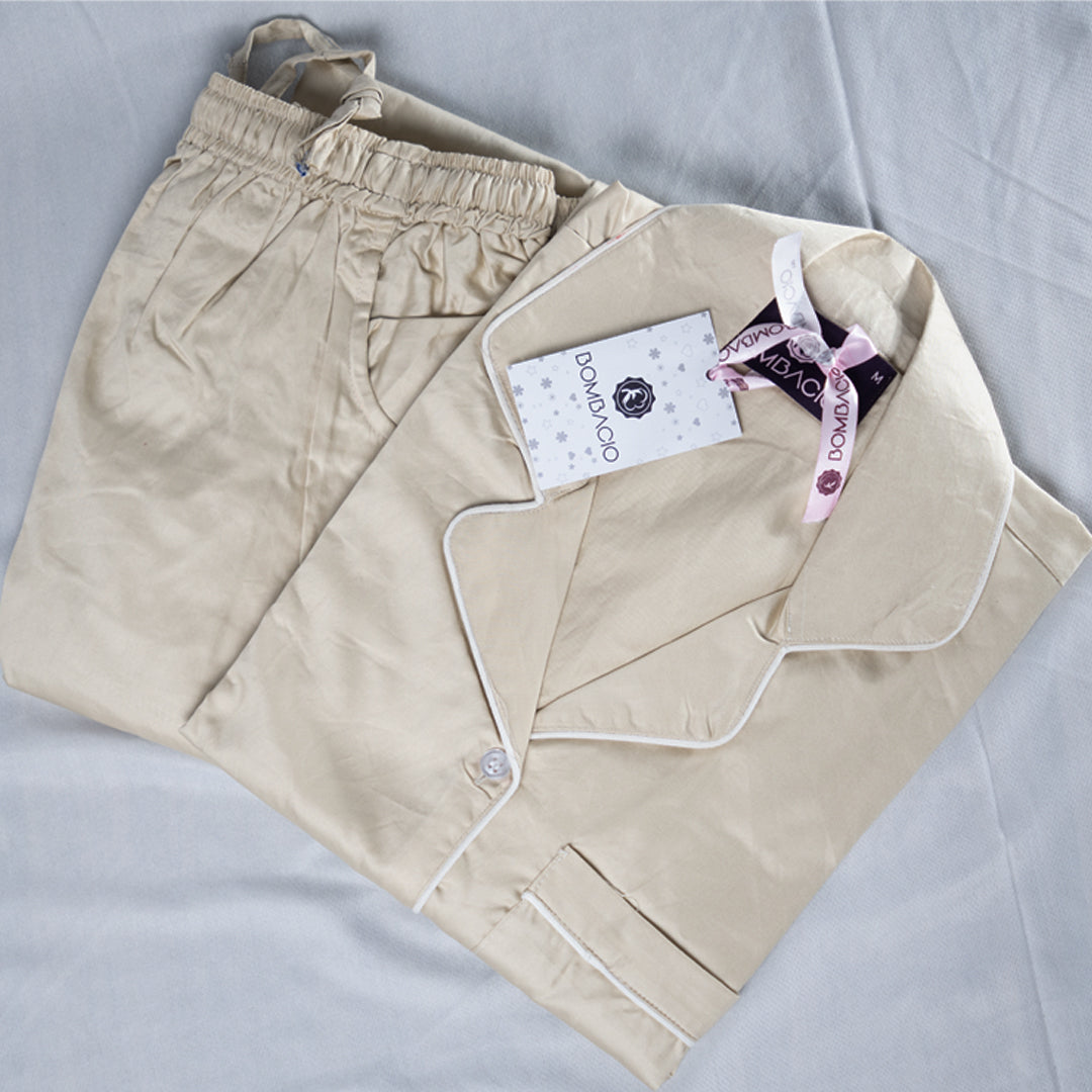 Off white satin women pyjama