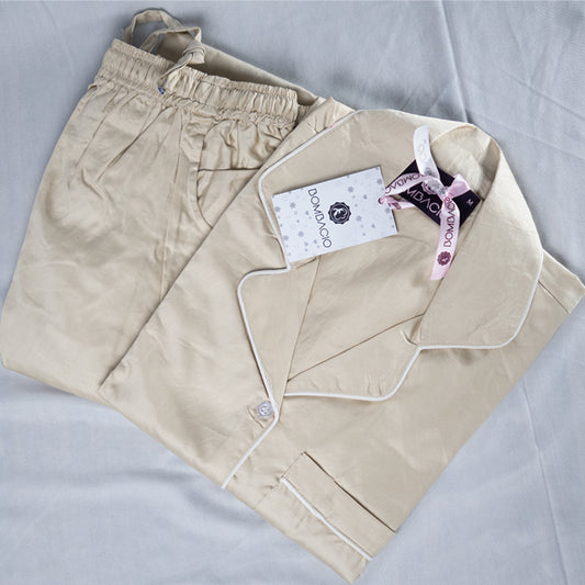 Off white satin women pyjama