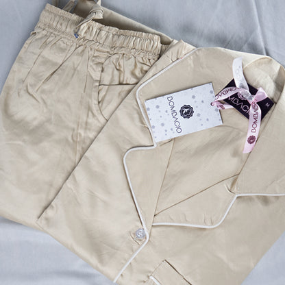 Off white satin women pyjama