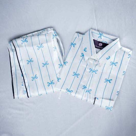 Blue bow women nightwear