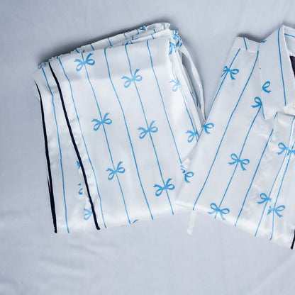 Blue bow women nightwear