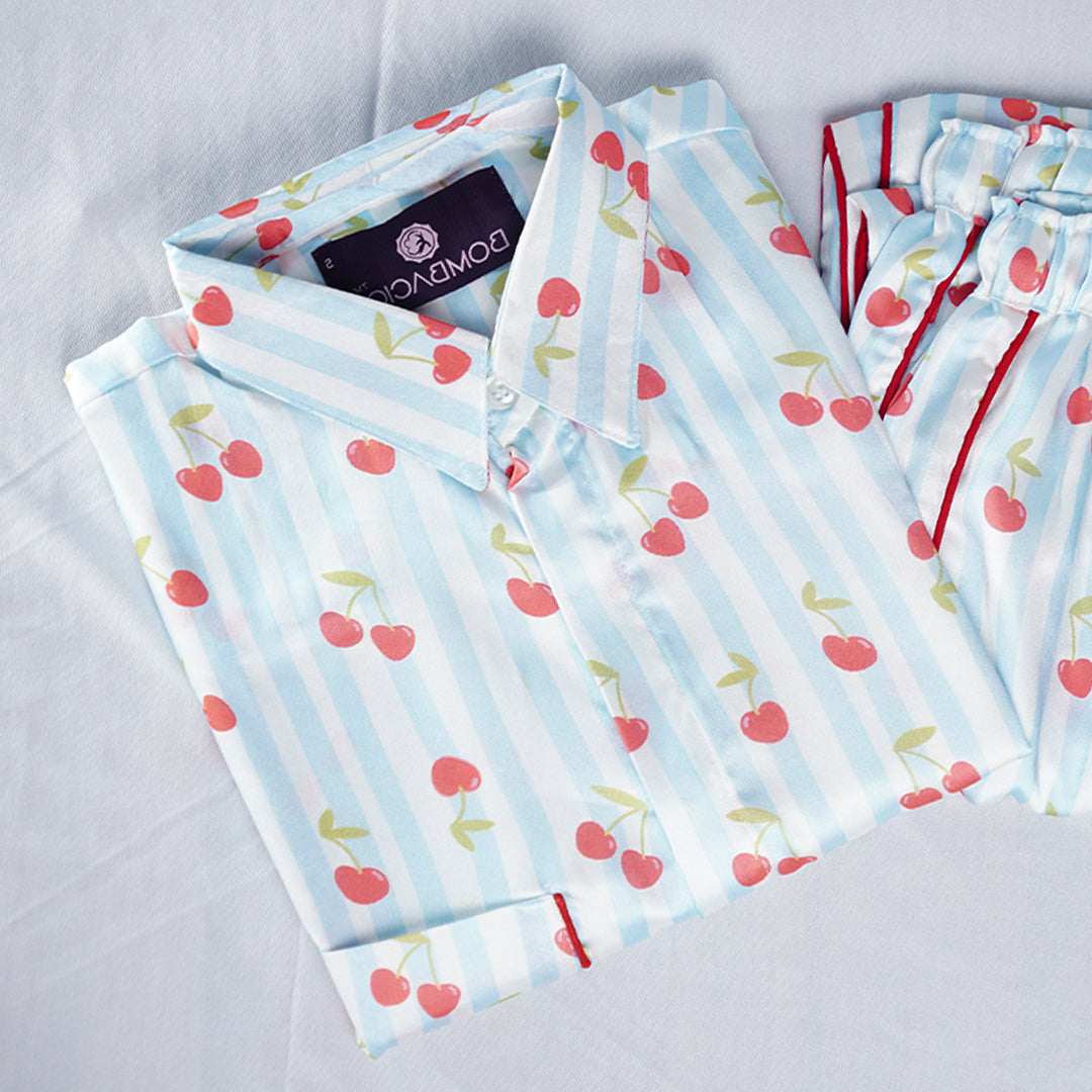 Cherry stripe nightwear