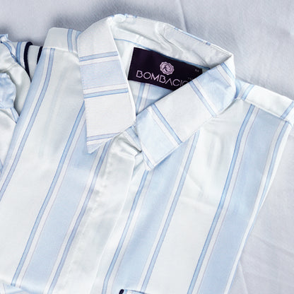 Blue & white stripe women nightwear