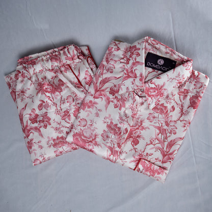 Pink flower women nightwear