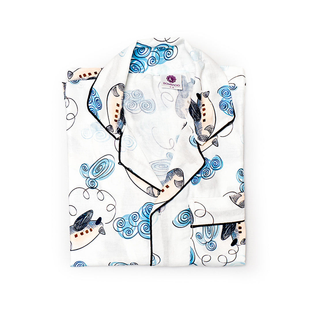 Blue Bloom Night Suit