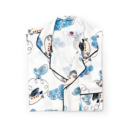 Blue Bloom Night Suit