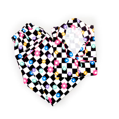 Floral Grid Night Suit